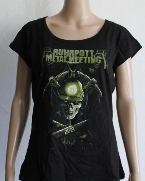 Metal Attack Merch Shop - Rock Hard Festival 2019 - Girlie Shirt Skull Spitze Langarm